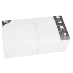 Papstar 250 Servietten, 3-lagig 1/4-Falz 33 cm x 33 cm weiss