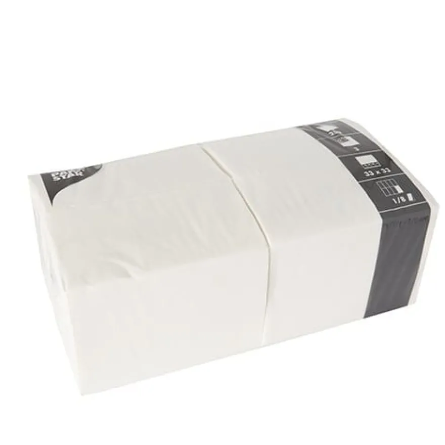 Papstar 250 Servietten, 3-lagig 1/8-Falz 33 cm x 33 cm weiss