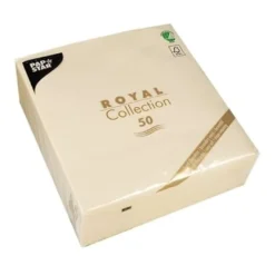 Papstar 50 Servietten "ROYAL Collection" 1/4-Falz 40 cm x 40 cm champagner