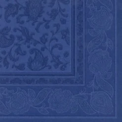 Papstar 50 Servietten "ROYAL Collection" 1/4-Falz 40 cm x 40 cm dunkelblau "Ornaments"