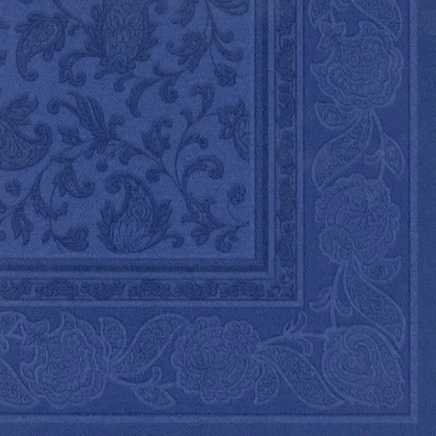 Papstar 50 Servietten "ROYAL Collection" 1/4-Falz 40 cm x 40 cm dunkelblau "Ornaments"