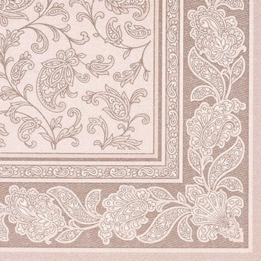 Papstar 50 Servietten "ROYAL Collection" 1/4-Falz 40 cm x 40 cm mocca "Ornaments"