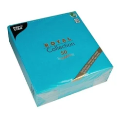 Papstar 50 Servietten "ROYAL Collection" 1/4-Falz 40 cm x 40 cm türkis