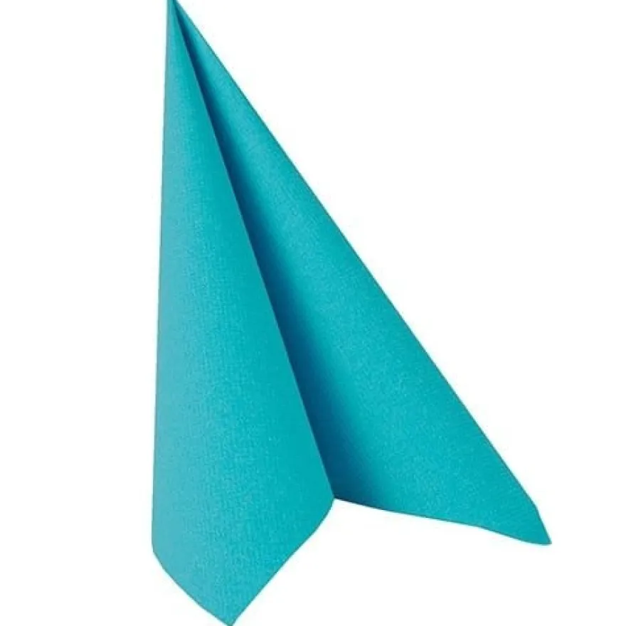 Papstar 50 Servietten "ROYAL Collection" 1/4-Falz 40 cm x 40 cm türkis