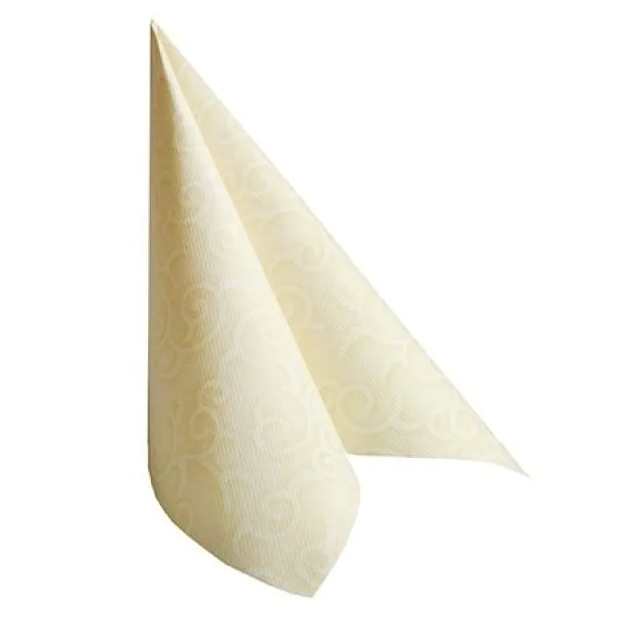 Papstar 50 Servietten "ROYAL Collection" 1/4-Falz 40 cm x 40 cm champagner "Casali"