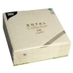 Papstar 50 Servietten "ROYAL Collection" 1/4-Falz 40 cm x 40 cm champagner "Casali"