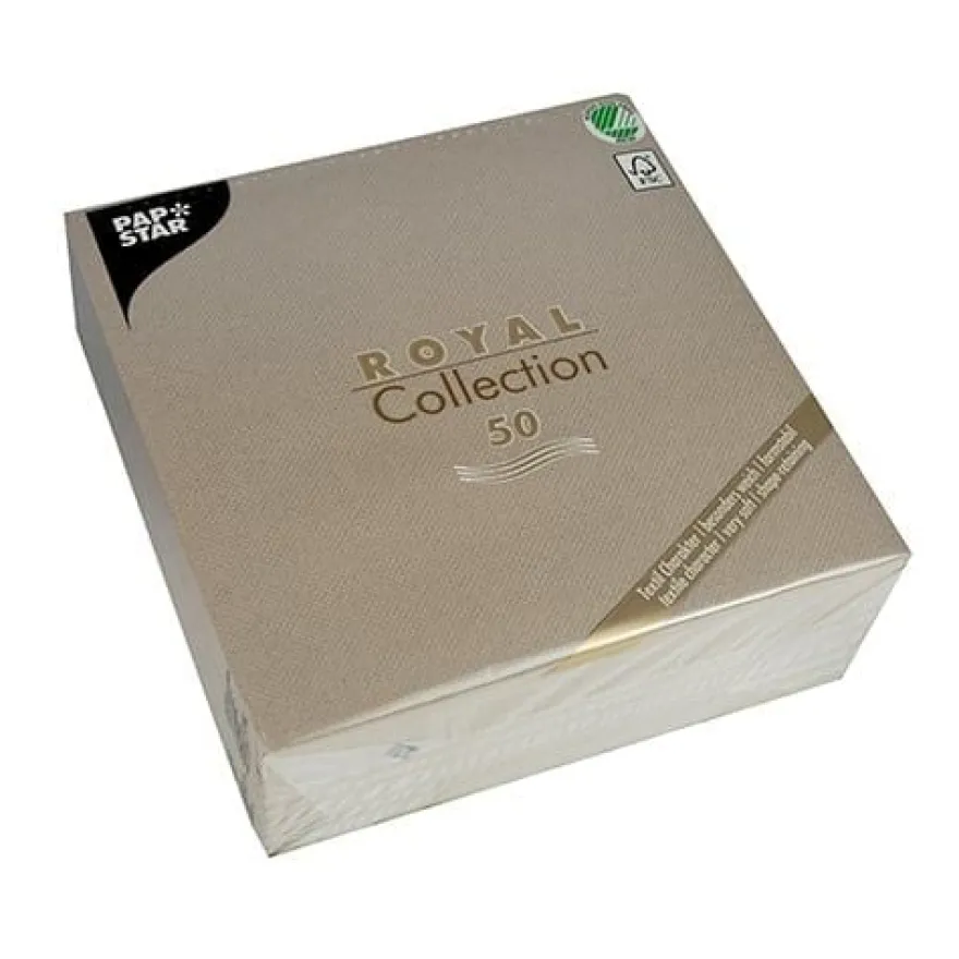 Papstar 50 Servietten "ROYAL Collection" 1/4-Falz 40 cm x 40 cm grau