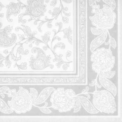 Papstar 50 Servietten "ROYAL Collection" 1/4-Falz 40 cm x 40 cm weiss "Ornaments"