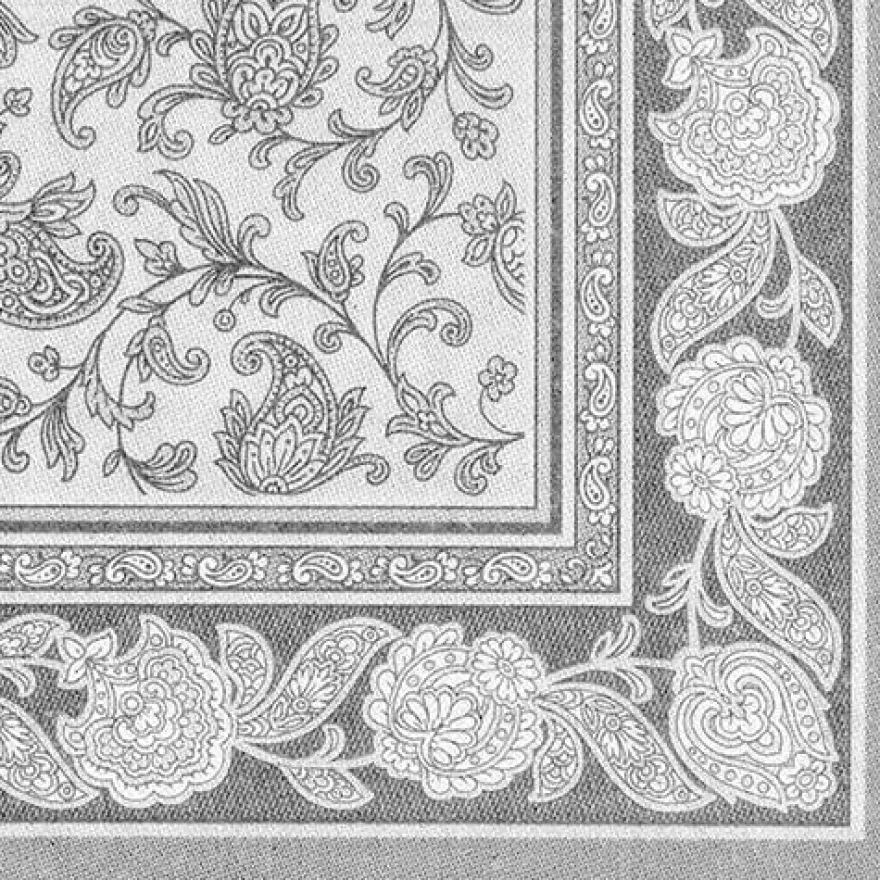 Papstar 50 Servietten "ROYAL Collection" 1/4-Falz 40 cm x 40 cm grau "Ornaments"