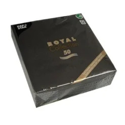 Papstar 50 Servietten "ROYAL Collection" 1/4-Falz 40 cm x 40 cm schwarz