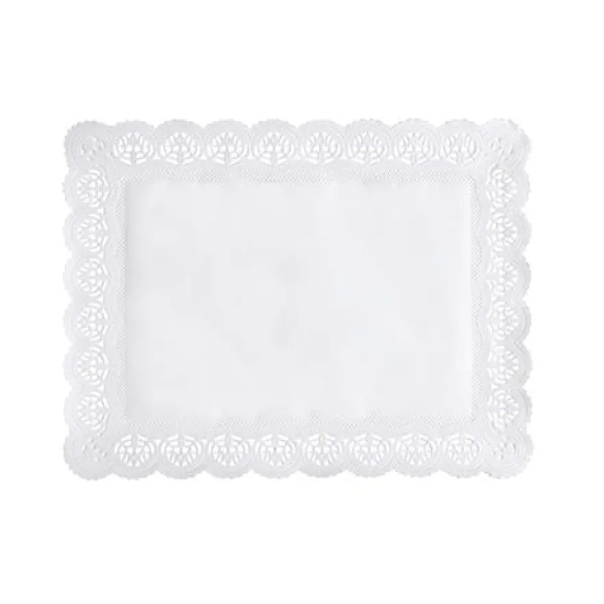 Papstar 100 Spitzenpapiere eckig 34 cm x 26 cm weiss