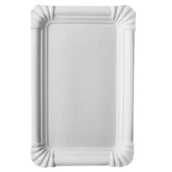 Papstar 250 Teller, Pappe "pure" eckig 13 cm x 20 cm weiss