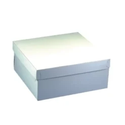 Papstar 10 Tortenkartons, mit Deckel, Pappe eckig 30 cm x 30 cm x 13 cm weiss