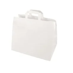 Papstar 50 Tragetaschen, Papier 27 cm x 32 cm x 17 cm weiss mit Tragegriff