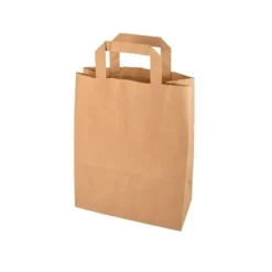 Papstar 50 Tragetaschen, Papier 28 cm x 22 cm x 10 cm braun mit Tragegriff