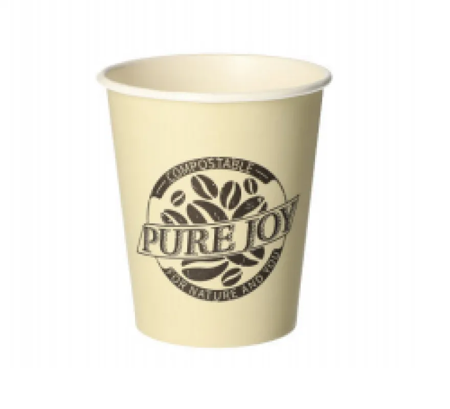 Papstar 50 Trinkbecher, Pappe "pure" 0,2 l Ø 80 mm x 92 mm creme "pureJoy"