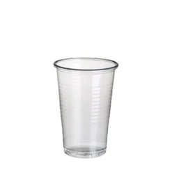 Papstar 100 Trinkbecher, PP 0,2 l Ø 7,03 cm x H: 9,9 cm transparent