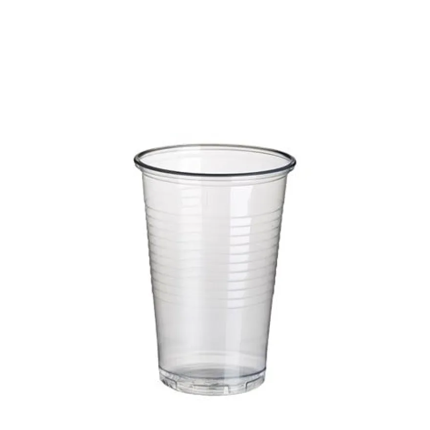 Papstar 100 Trinkbecher, PP 0,2 l Ø 7,03 cm x H: 9,9 cm transparent