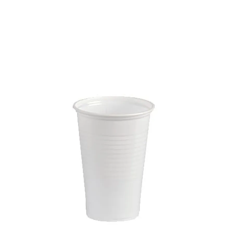 Papstar 100 Trinkbecher, PP 0,2 l Ø 7,03 cm x H: 9,9 cm weiss
