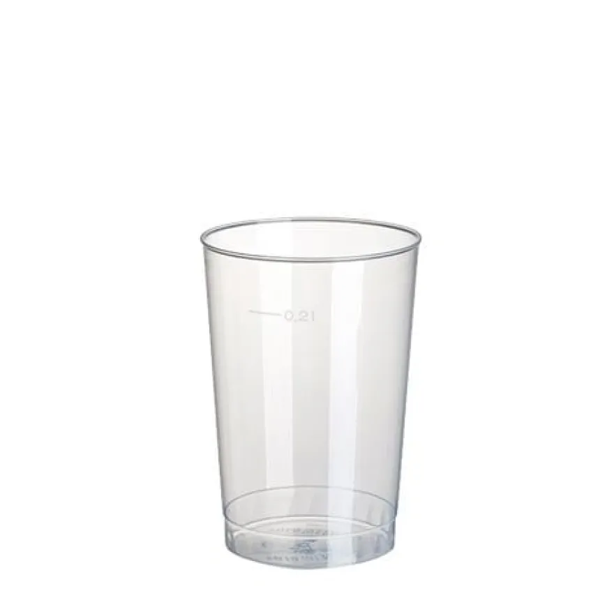 Papstar 40 Trinkbecher, PP 0,2 l Ø 6,8 cm x H: 9,8 cm transluzent unzerbrechlich