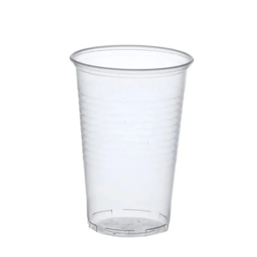 Papstar 50 Trinkbecher, PP 0,5 l Ø 9,5 cm x H: 13,7 cm transparent mit Schaumrand