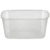 Papstar 100 Verpackungsbecher, PP eckig 250 ml 4,9 cm x 8,1 cm x 10,8 cm transparent
