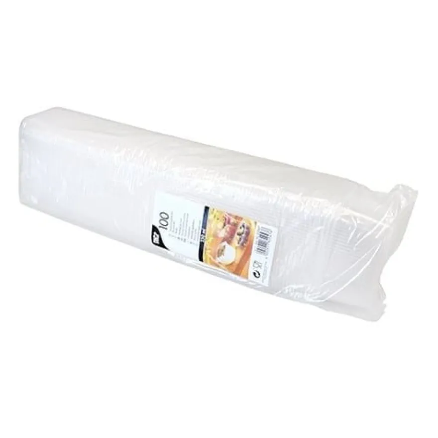 Papstar 100 Verpackungsbecher, PP eckig 250 ml 4,9 cm x 8,1 cm x 10,8 cm transparent