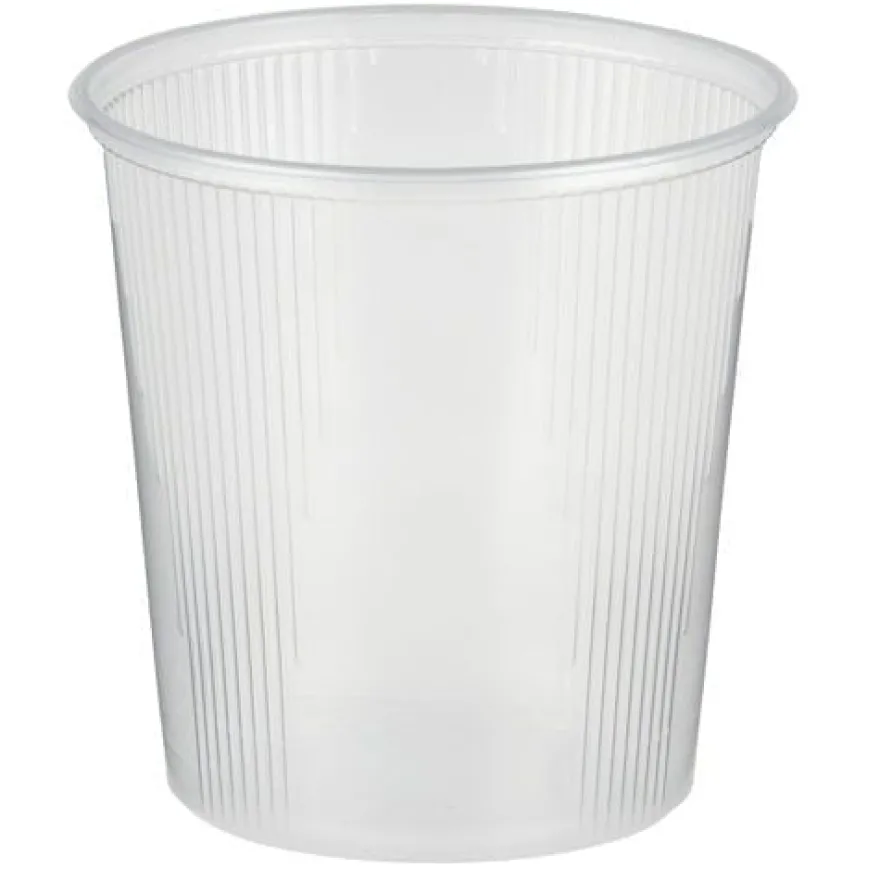 Papstar 100 Verpackungsbecher, PP rund 500 ml Ø 10,1 cm x H: 10,3 cm transparent
