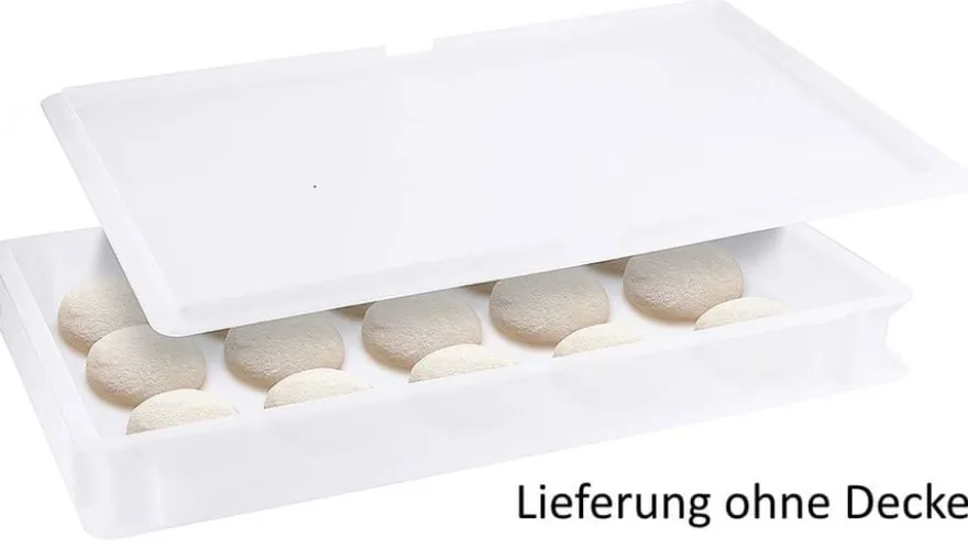 Pizzaballenbehälter, weiß Polyethylen, 60x40x7,5cm