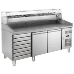 Pizzatisch ECO 2/7 mit Kühlaufsatz 10 x GN 1/4