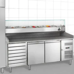 Pizzatisch ECO 2/7 mit Kühlaufsatz 10 x GN 1/4