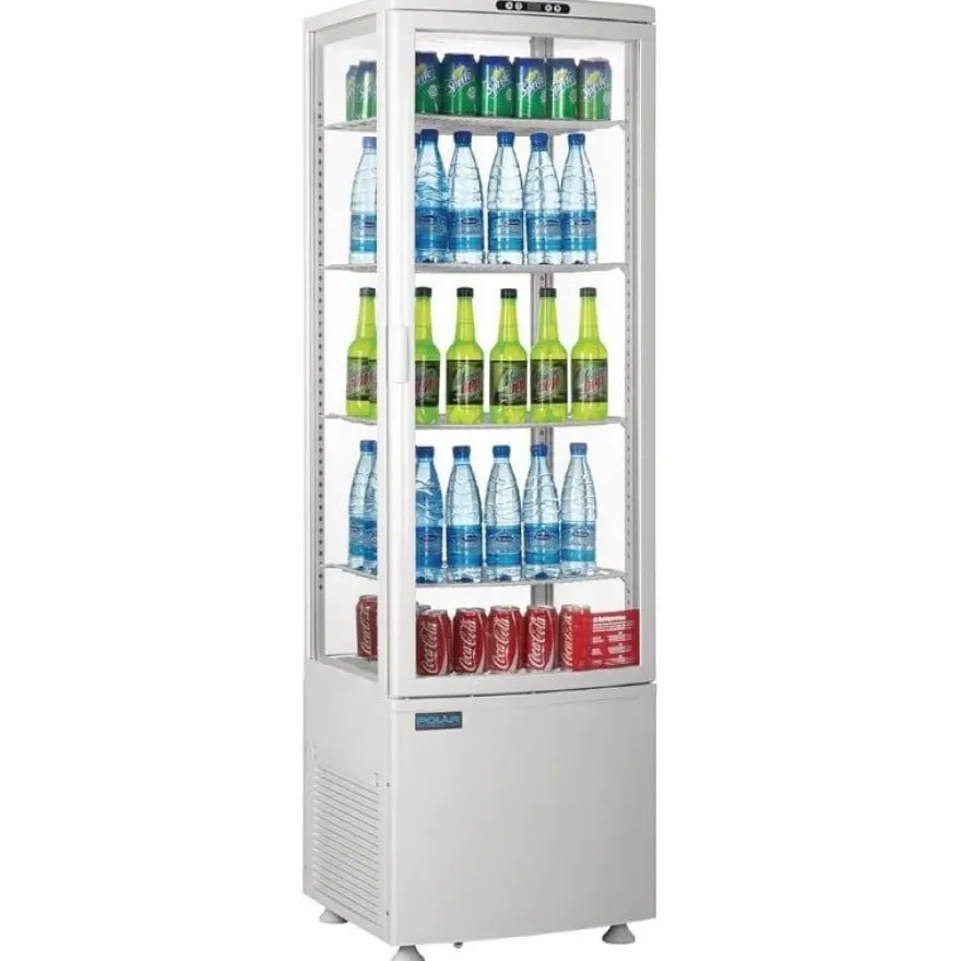 Polar C-Serie Standkühlvitrine 235 Liter mit gebogener Tür, weiß