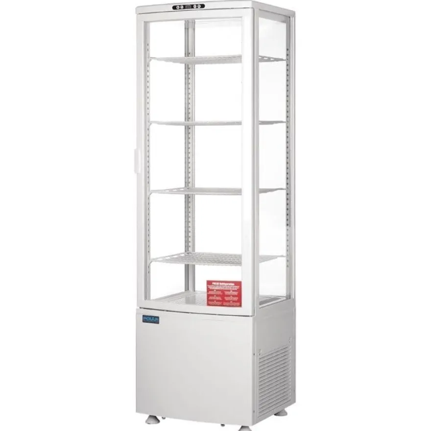 Polar C-Serie Standkühlvitrine 235 Liter mit gebogener Tür, weiß