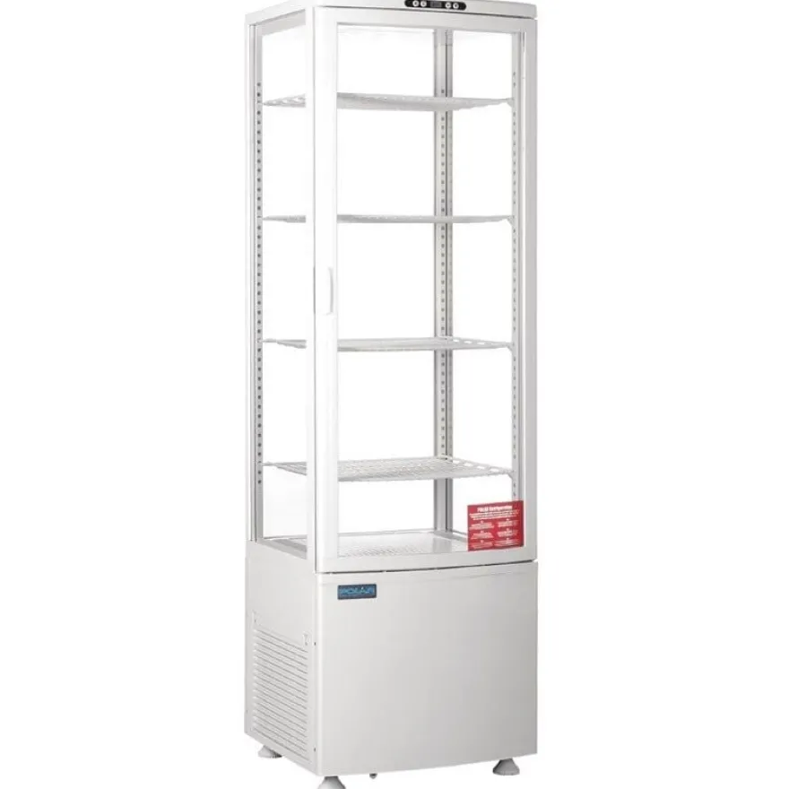Polar C-Serie Standkühlvitrine 235 Liter mit gebogener Tür, weiß