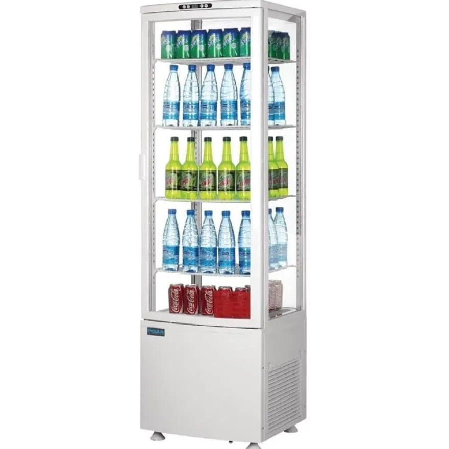 Polar C-Serie Standkühlvitrine 235 Liter mit gebogener Tür, weiß