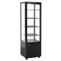 Polar C-Serie Standkühlvitrine 235 Liter mit gebogener Tür, schwarz