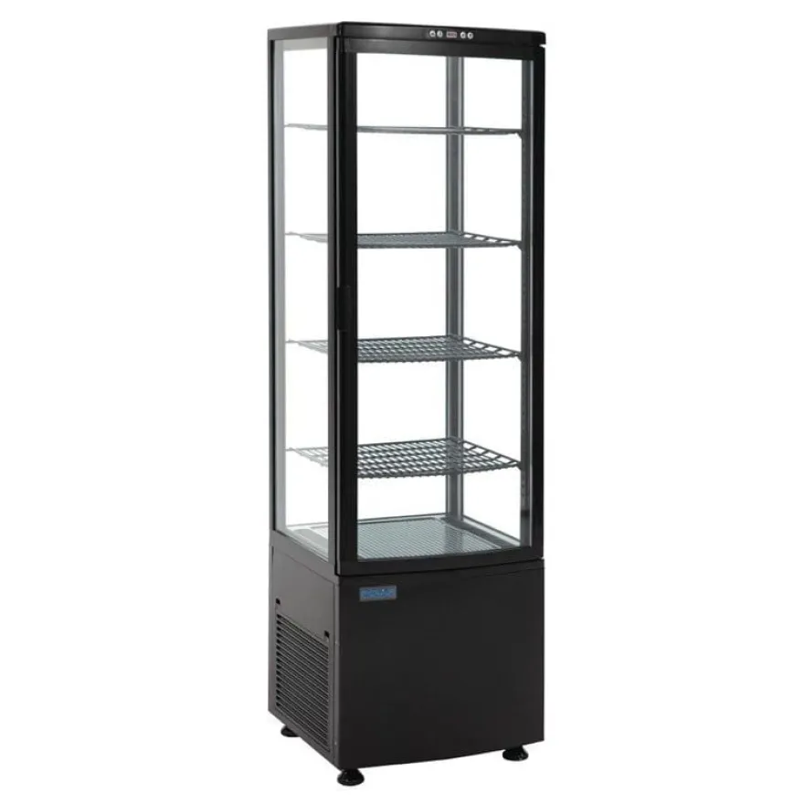 Polar C-Serie Standkühlvitrine 235 Liter mit gebogener Tür, schwarz