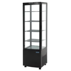 Polar C-Serie Standkühlvitrine 235 Liter mit gebogener Tür, schwarz