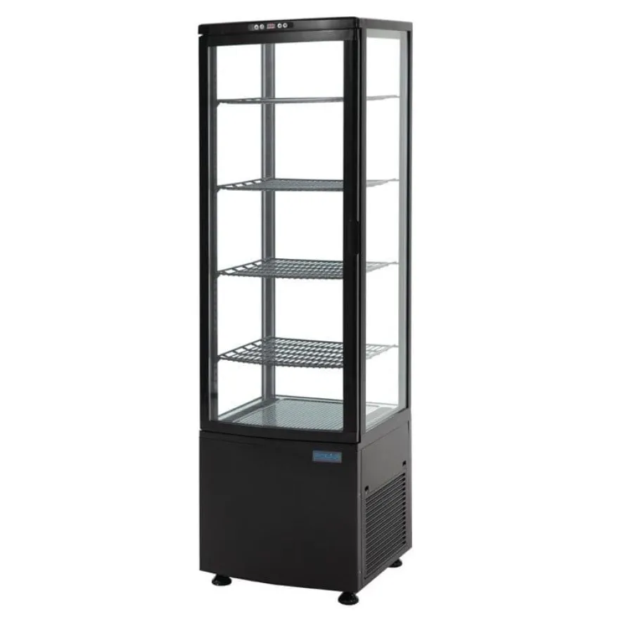 Polar C-Serie Standkühlvitrine 235 Liter mit gebogener Tür, schwarz