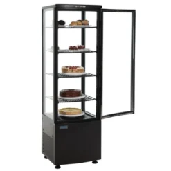 Polar C-Serie Standkühlvitrine 235 Liter mit gebogener Tür, schwarz