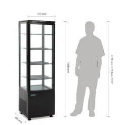 Polar C-Serie Standkühlvitrine 235 Liter mit gebogener Tür, schwarz