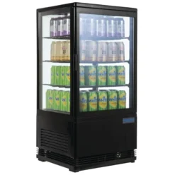 Polar C-Serie Tischkühlvitrine 68 Liter mit gebogener Tür, schwarz