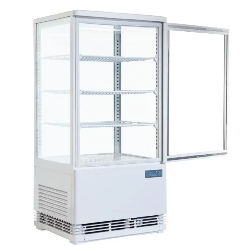 Polar C-Serie Tischkühlvitrine 68 Liter mit gebogener Tür, weiß