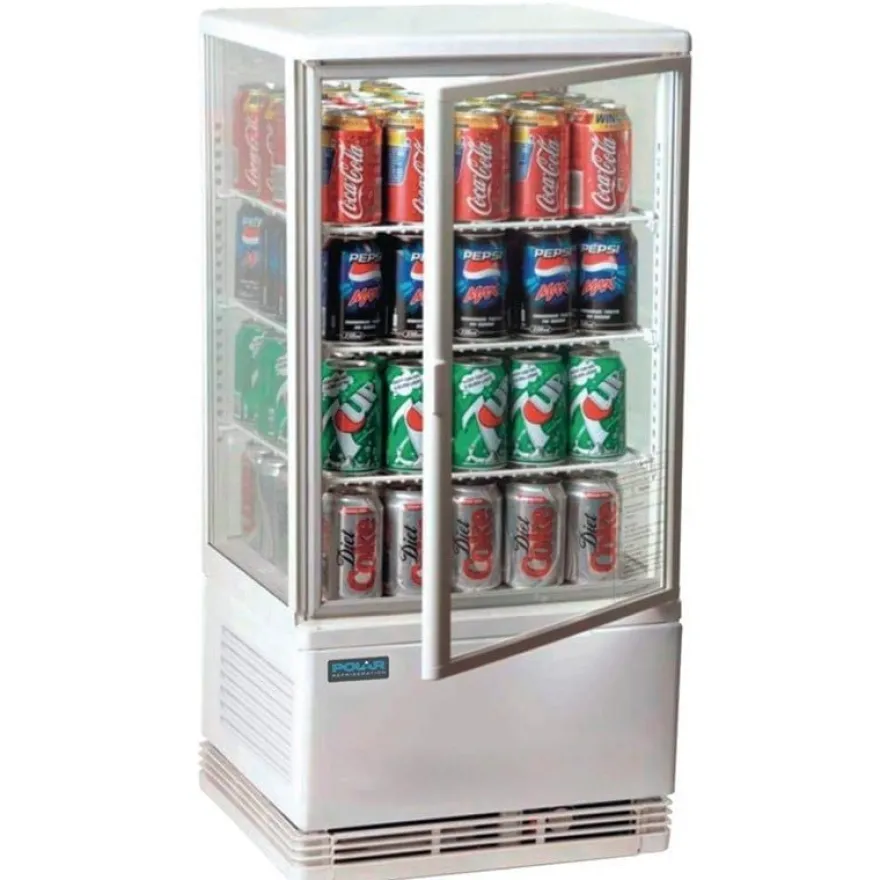 Polar C-Serie Tischkühlvitrine 68 Liter mit gebogener Tür, weiß
