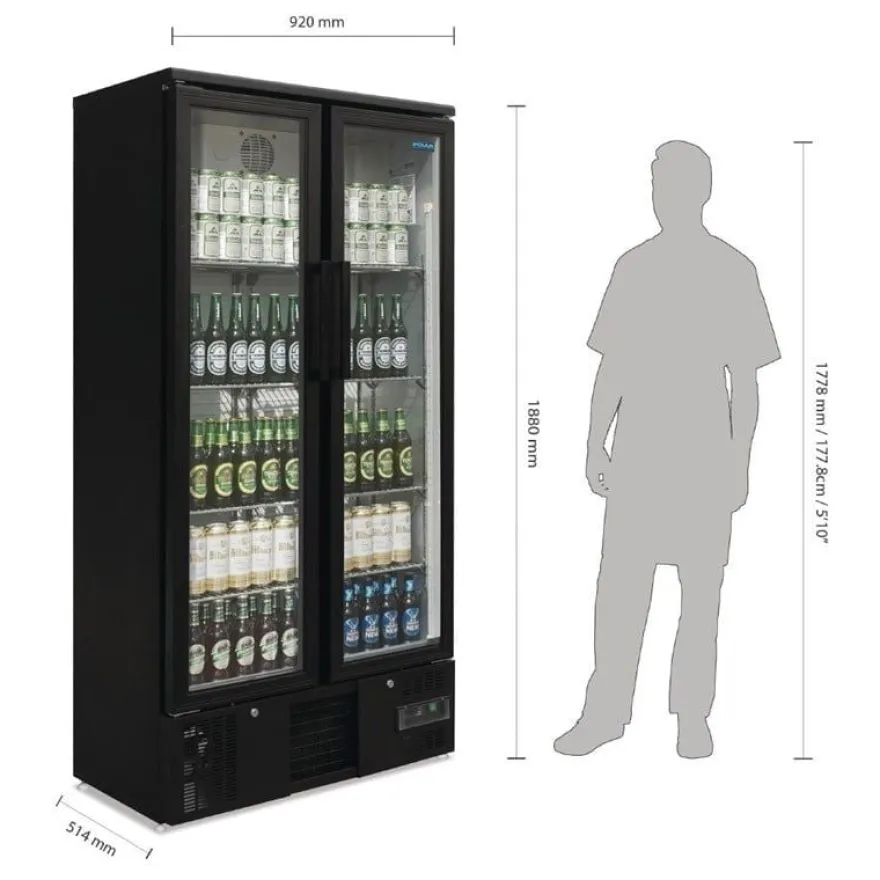 Polar G-Serie Barkühlschrank hoch 2-türig mit Klapptüren