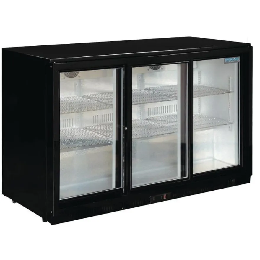Polar G-Serie Barkühlschrank mit 3 Schiebetüren 330 Liter