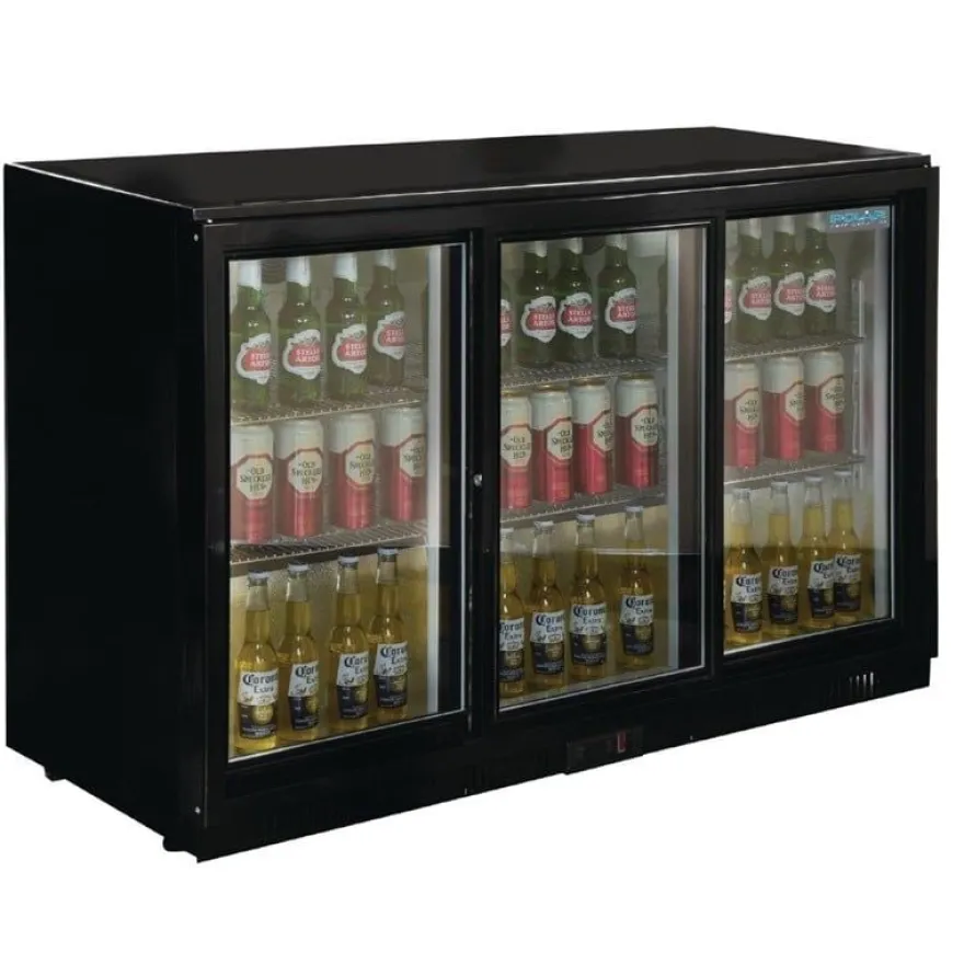 Polar G-Serie Barkühlschrank mit 3 Schiebetüren 330 Liter