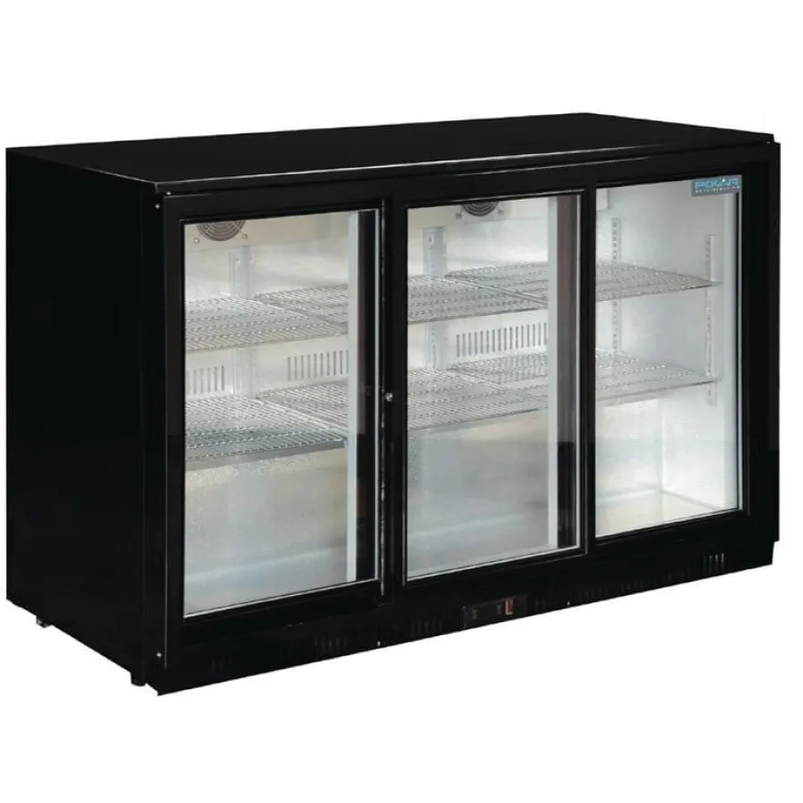 Polar G-Serie Barkühlschrank mit 3 Schiebetüren 330 Liter
