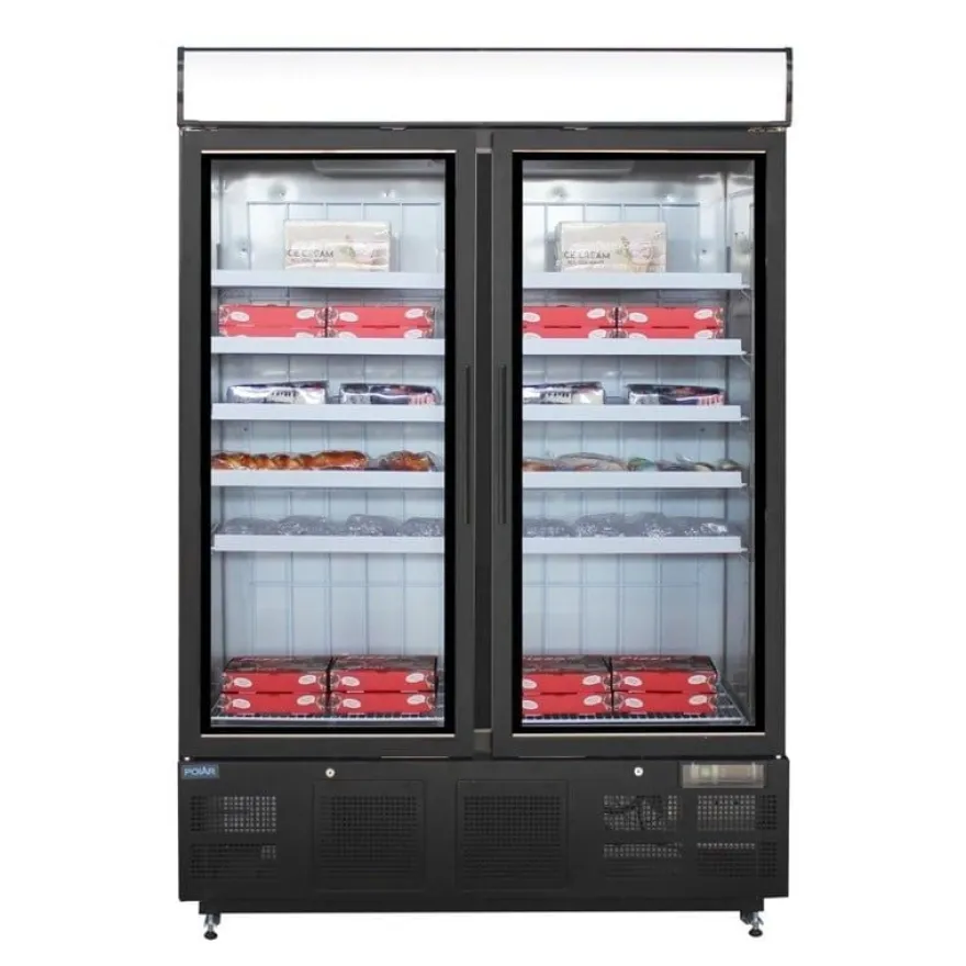 Polar G-Serie Gefrierschrank 920 Liter mit Glastür, schwarz
