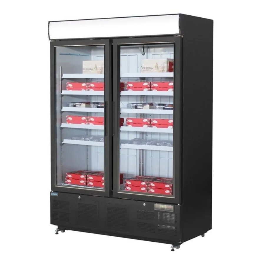 Polar G-Serie Gefrierschrank 920 Liter mit Glastür, schwarz